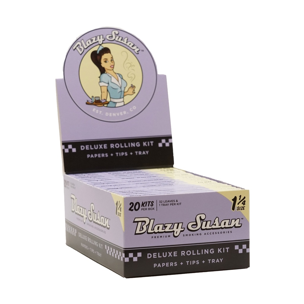 BLAZY SUSAN PURPLE 1 1/4 DELUXE ROLLING KIT PAPERS BOX OF 20